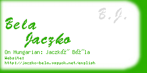 bela jaczko business card